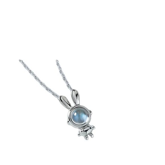 NIP/Super Cute Moonstone Bunny Necklace - Picture 4 of 5